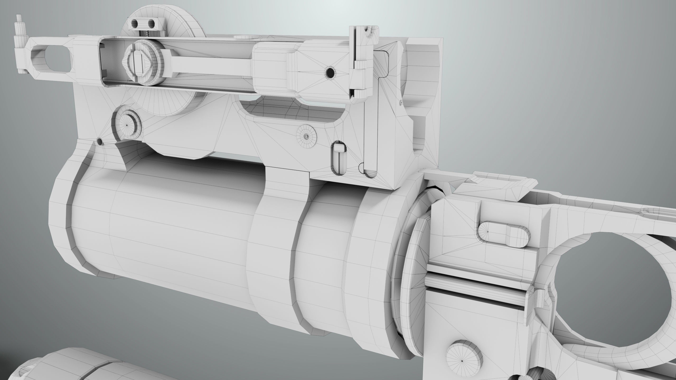 Grenade Launcher 03 Black Generic All PBR Unity UE Textures Low-poly 3D model_38