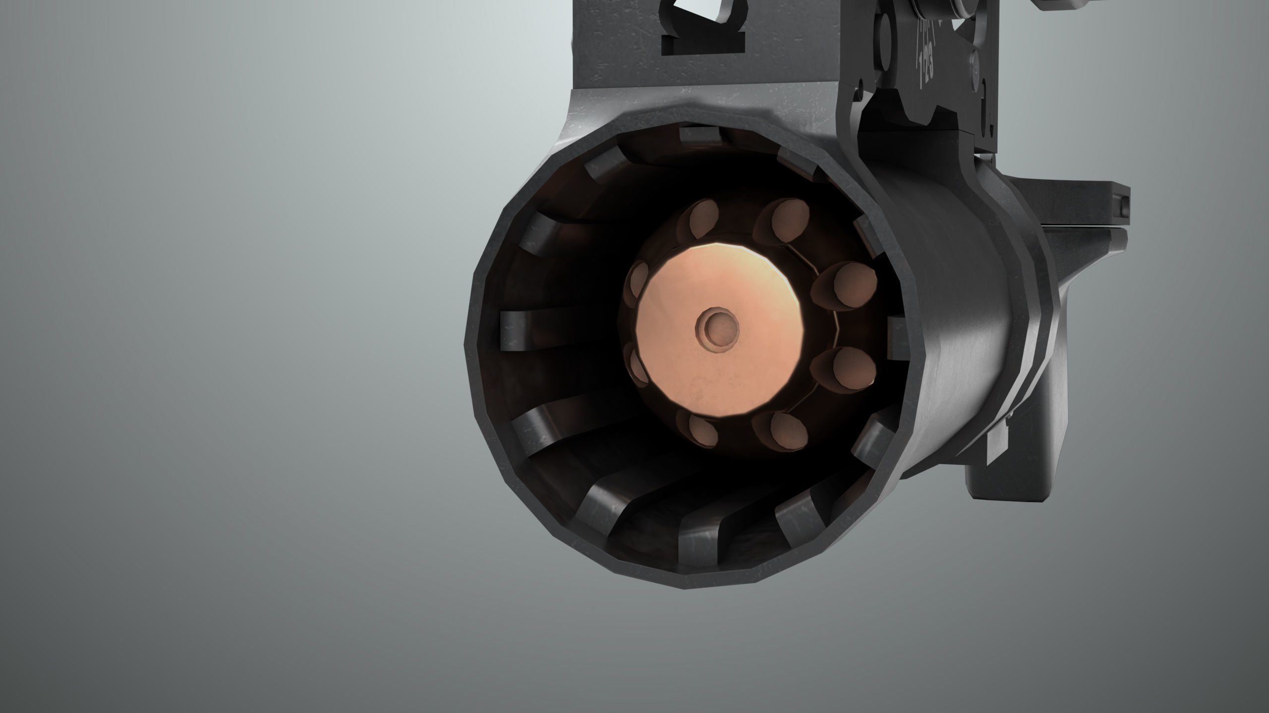 Grenade Launcher 03 Black Generic All PBR Unity UE Textures Low-poly 3D model_25