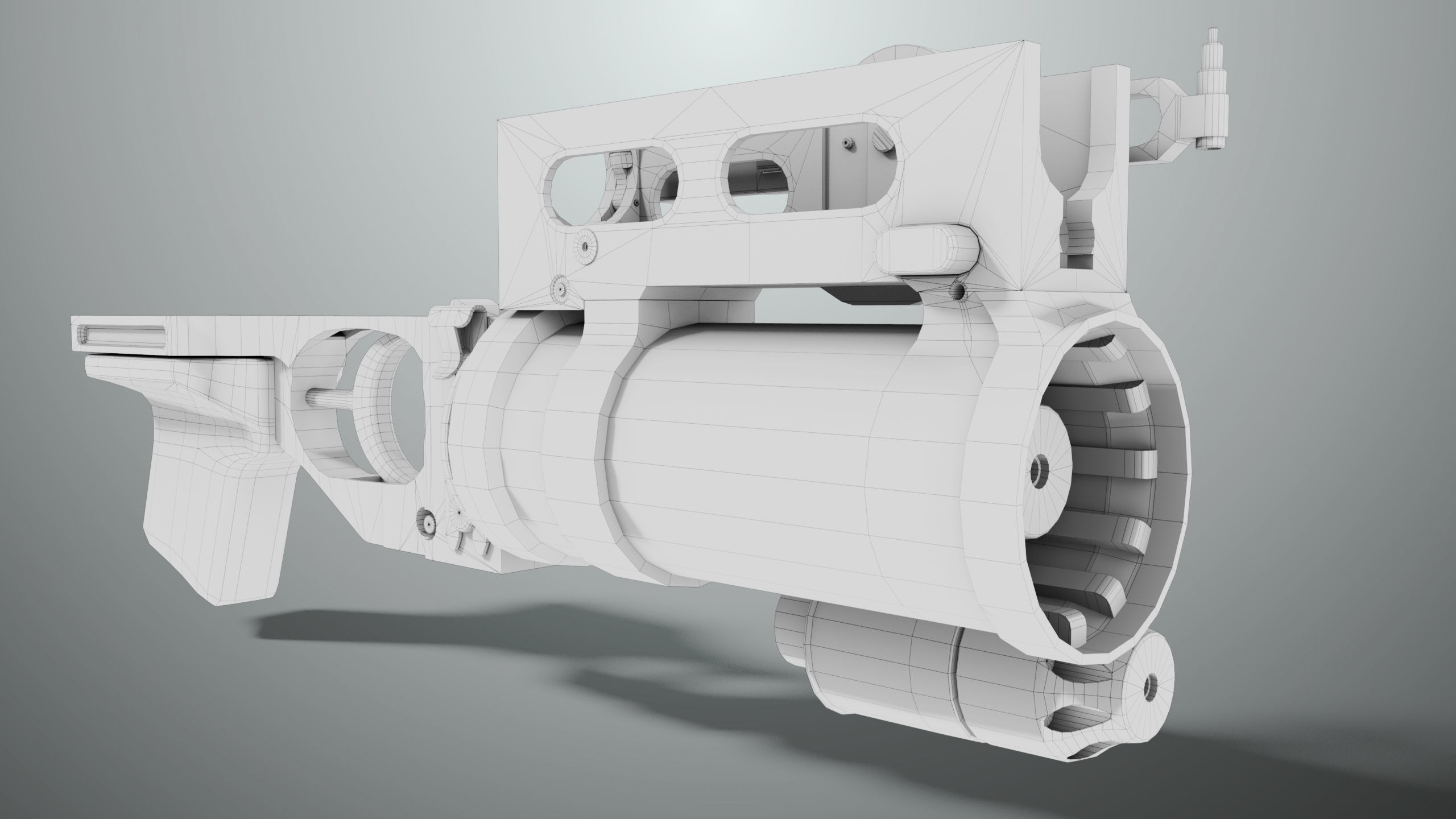 Grenade Launcher 03 Black Generic All PBR Unity UE Textures Low-poly 3D model_33