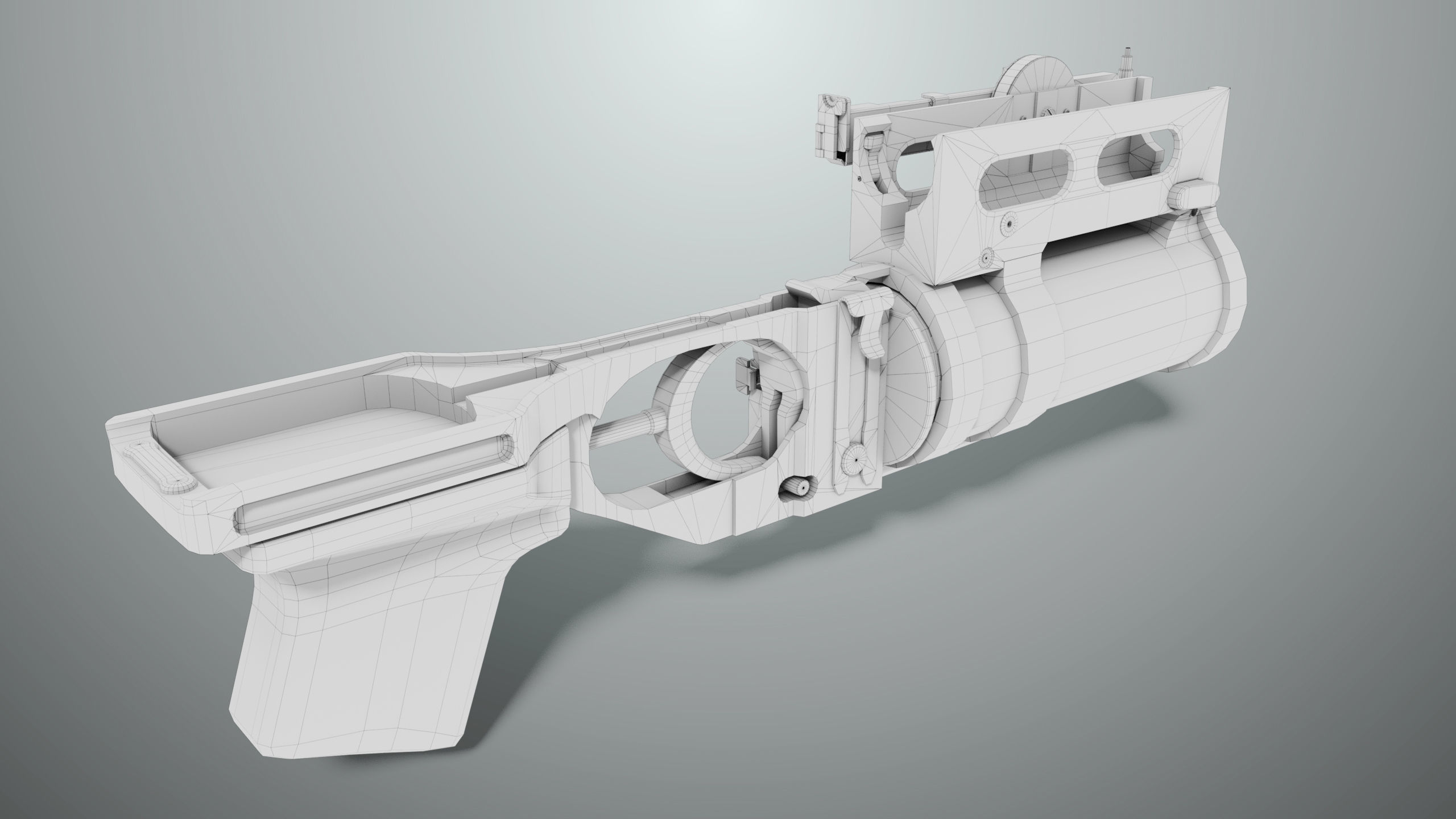 Grenade Launcher 03 Black Generic All PBR Unity UE Textures Low-poly 3D model_30