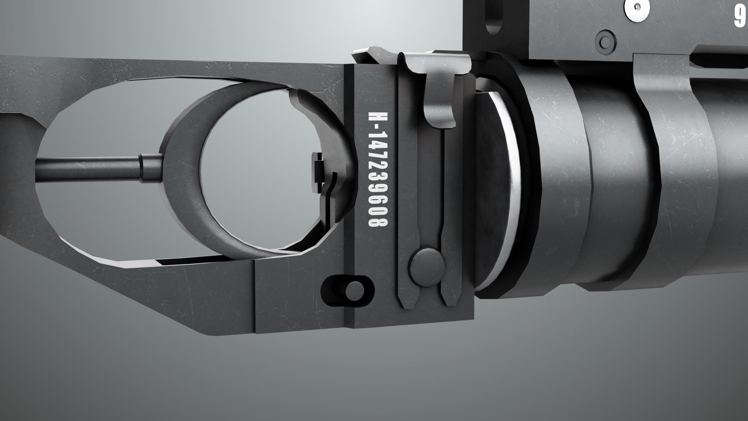 Grenade Launcher 03 Black Generic All PBR Unity UE Textures Low-poly 3D model_15