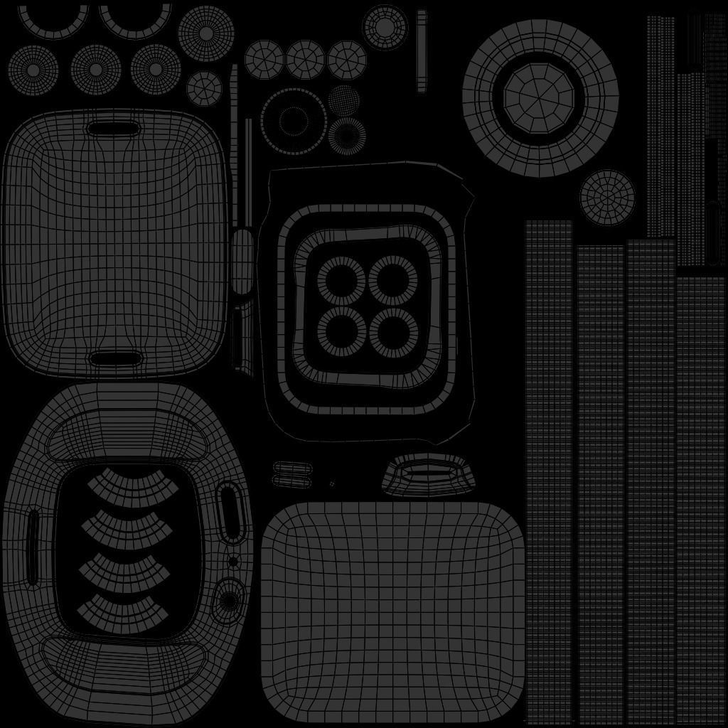 Apple Watch Series 9 Sport Loop Midnight Low-poly 3D model_11