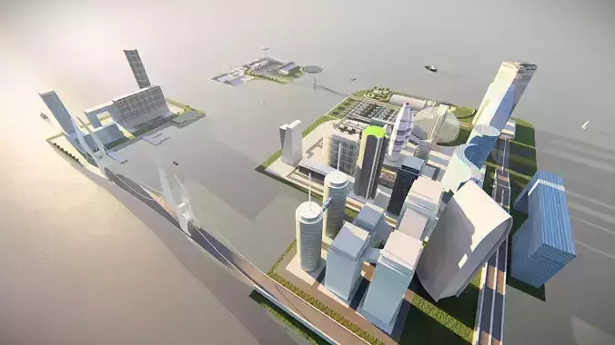 modern city- urban 3D model