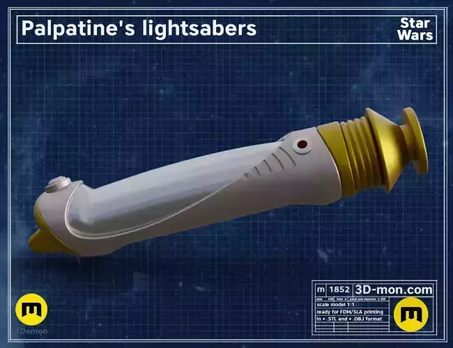 Palpatine lightsaber 3D print model