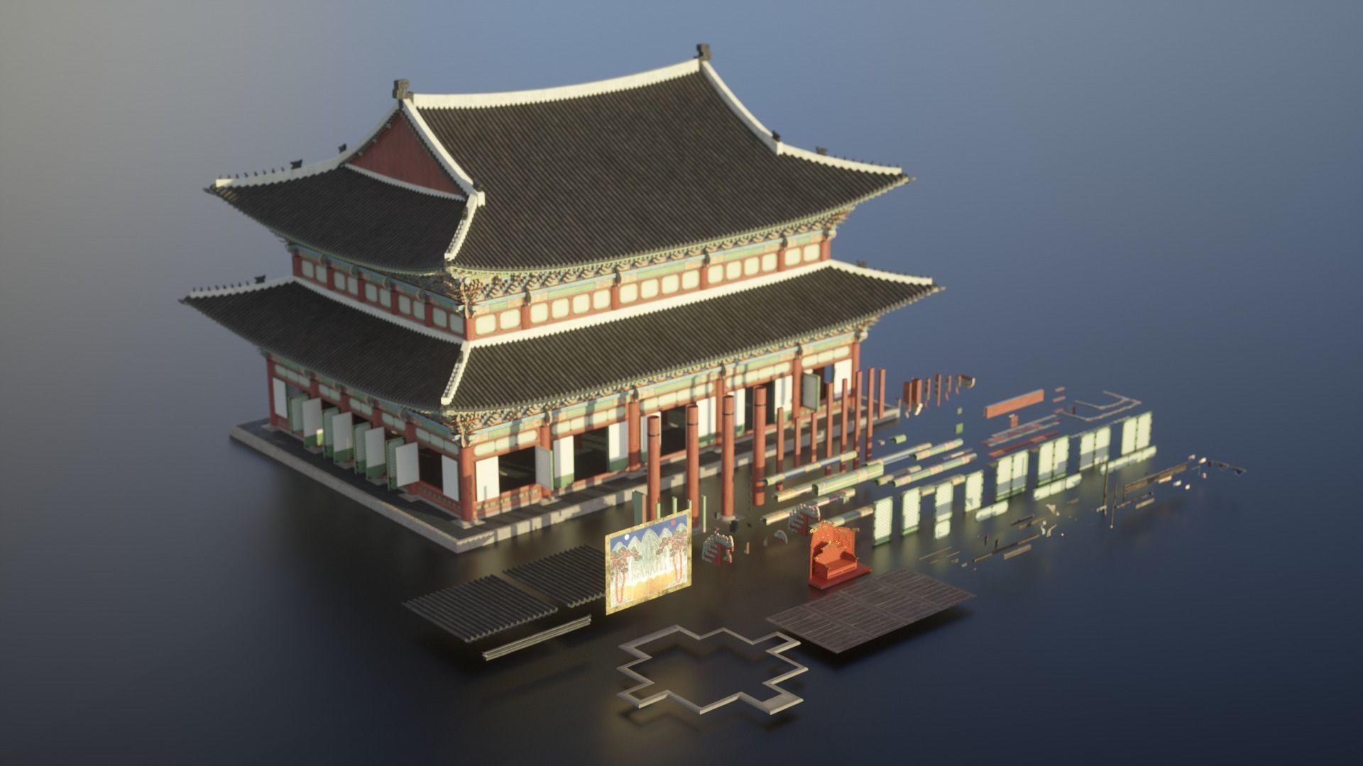 Korea Gyeongbokgung Geunjeongjeon - Joseon Palace 3D model_21