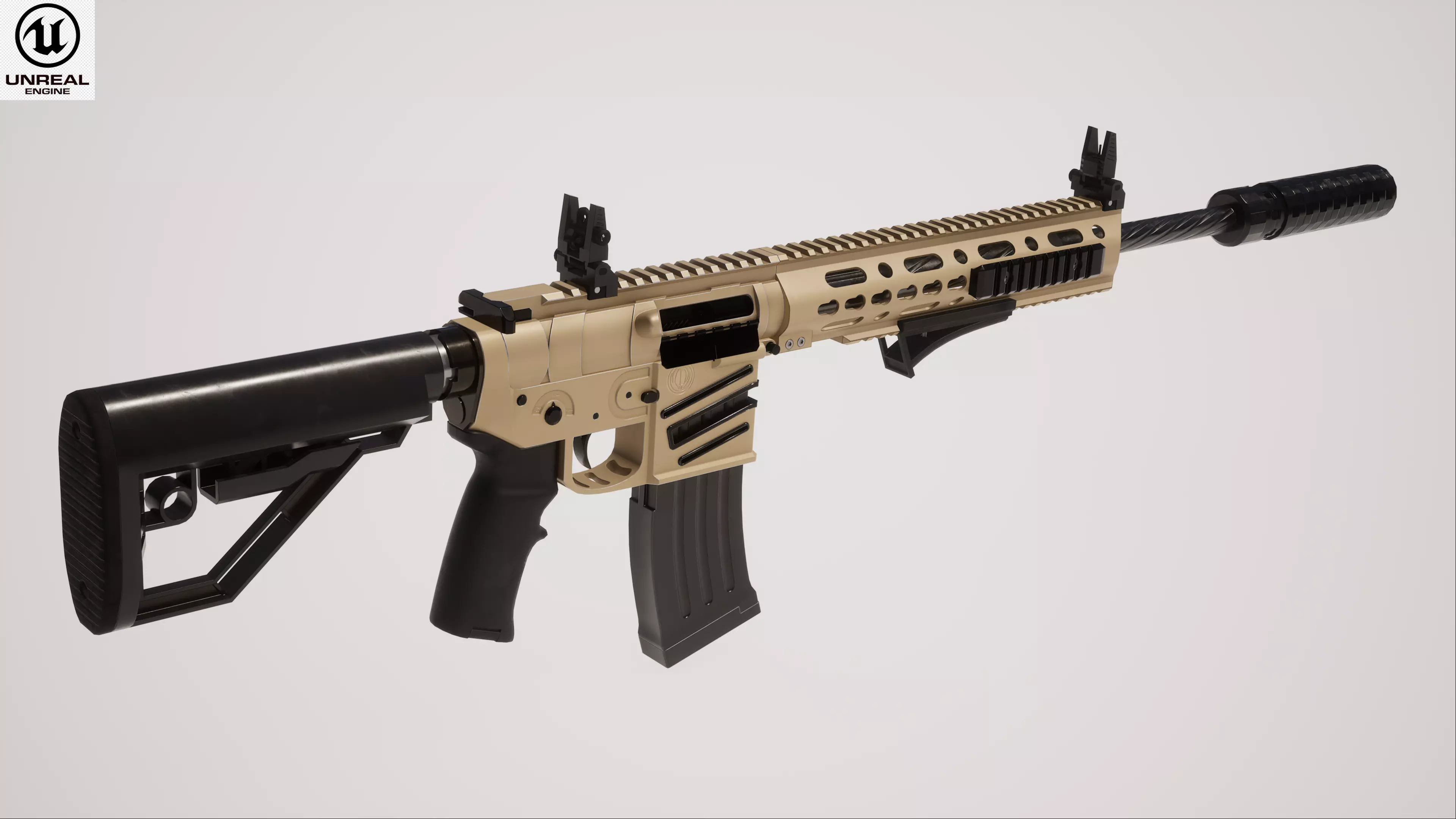 Assault Rifle 2 Low-poly 3D model_0