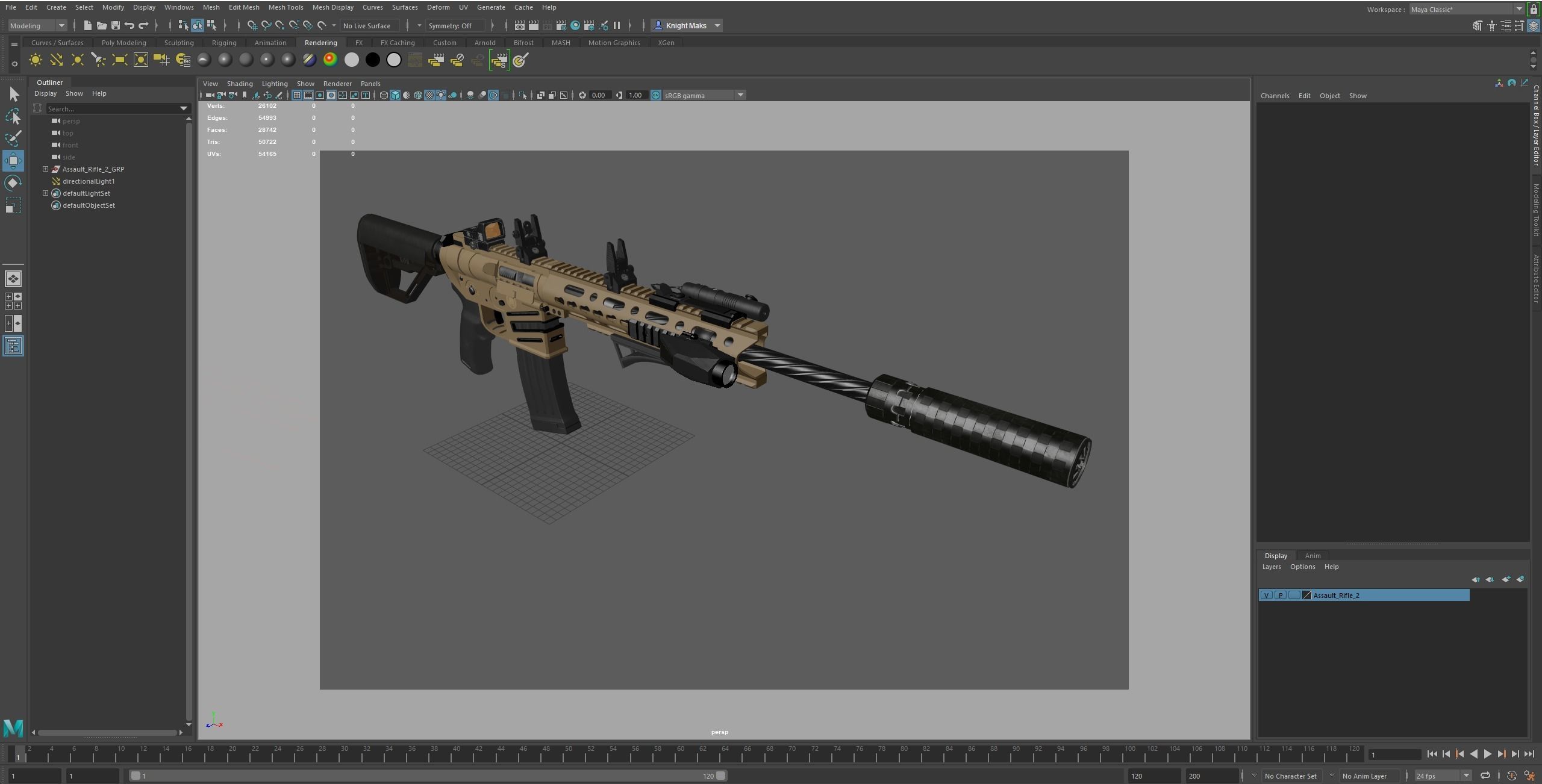 Assault Rifle 2 Low-poly 3D model_22