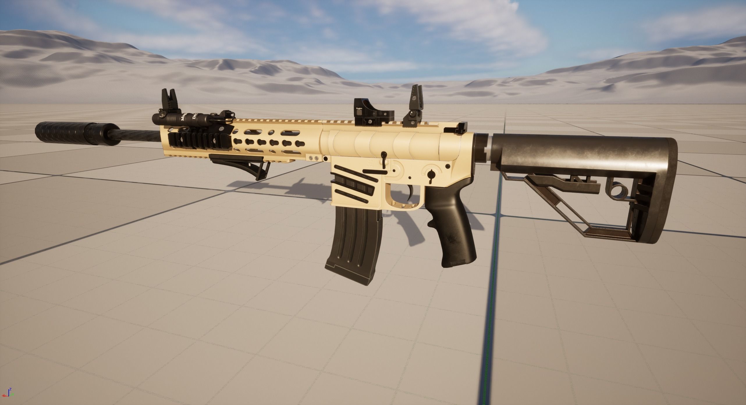 Assault Rifle 2 Low-poly 3D model_9