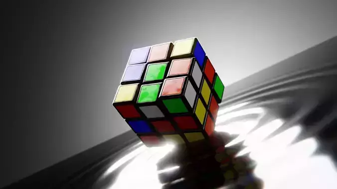 Realistic Rubiks Cube - High Poly Puzzle Model 3D Asset