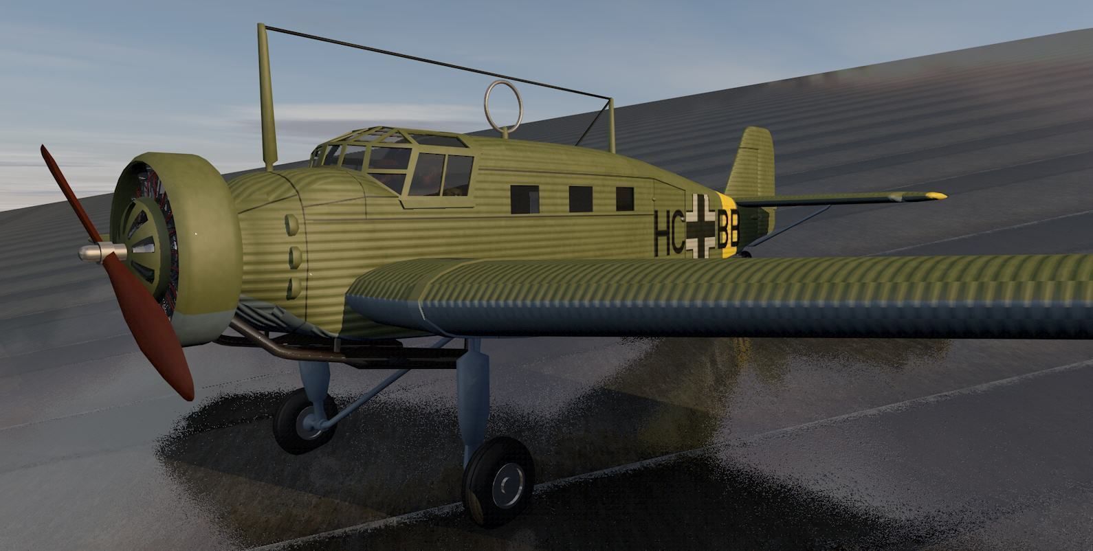 Junkers W 34 3D model_9