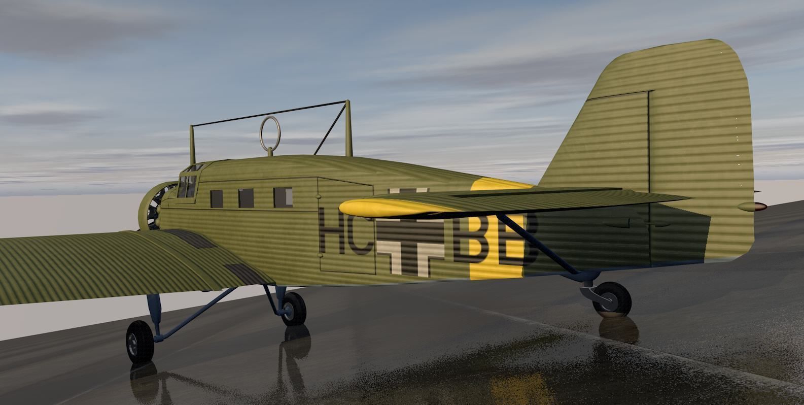 Junkers W 34 3D model_8