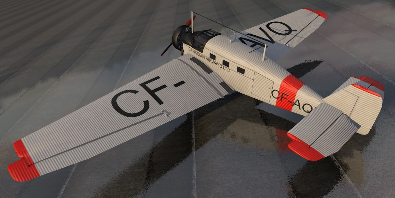 Junkers W 34 3D model_3