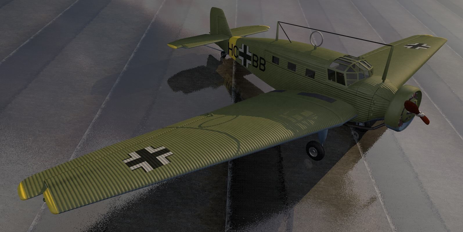 Junkers W 34 3D model_7