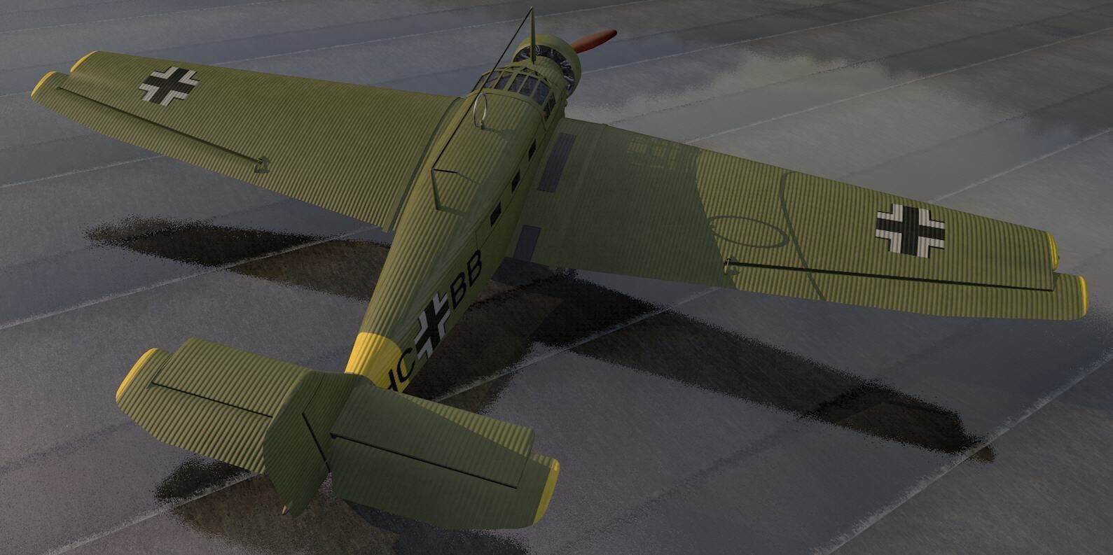 Junkers W 34 3D model_6