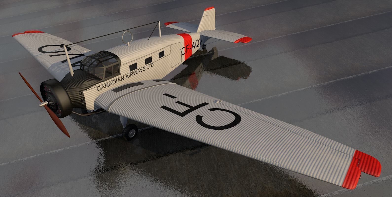 Junkers W 34 3D model_1