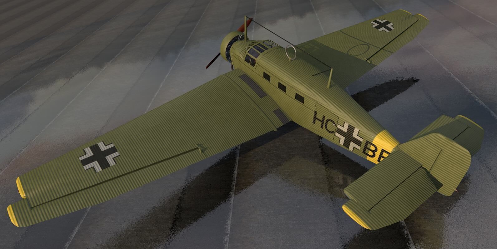 Junkers W 34 3D model_2
