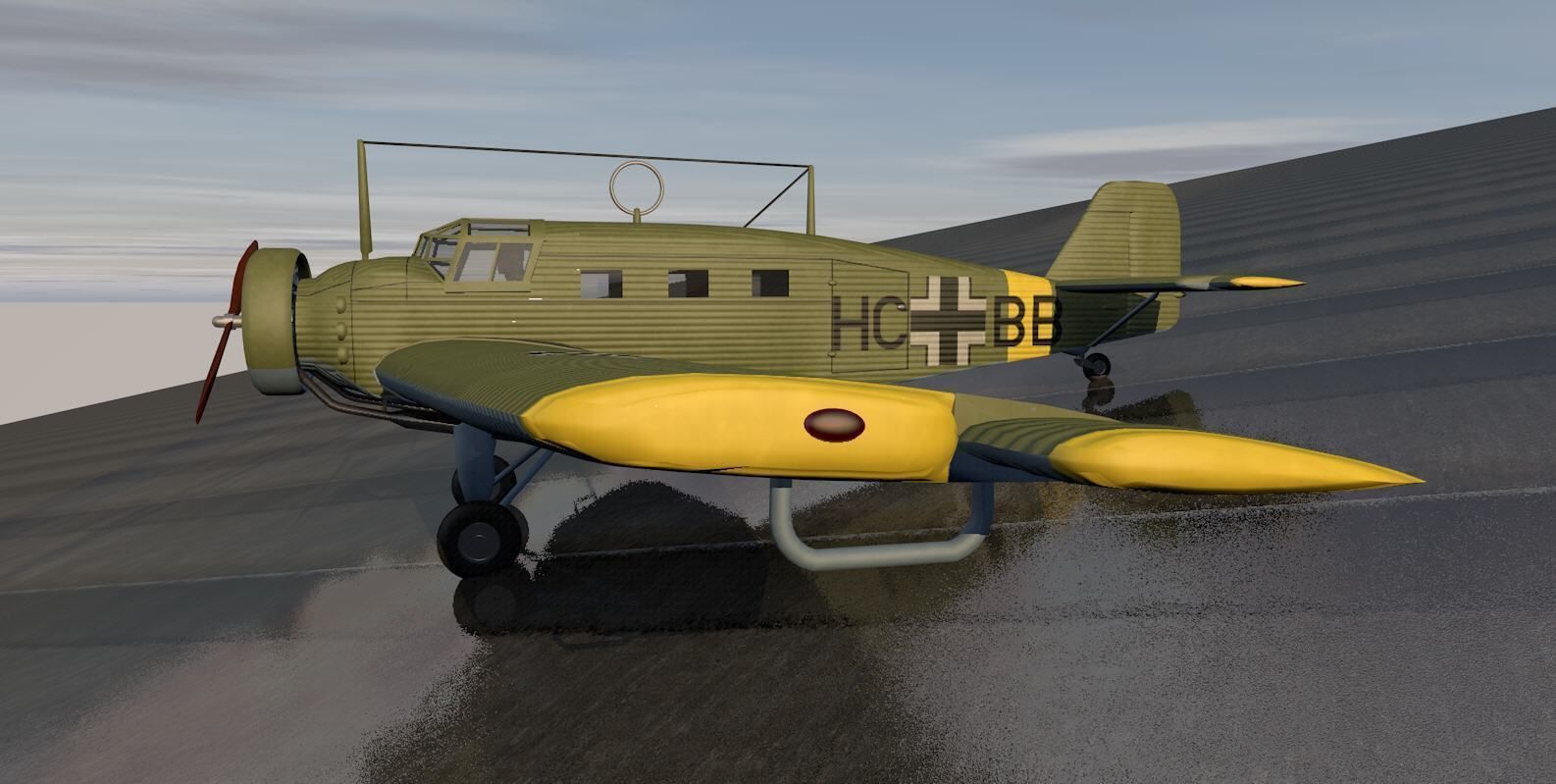 Junkers W 34 3D model_4