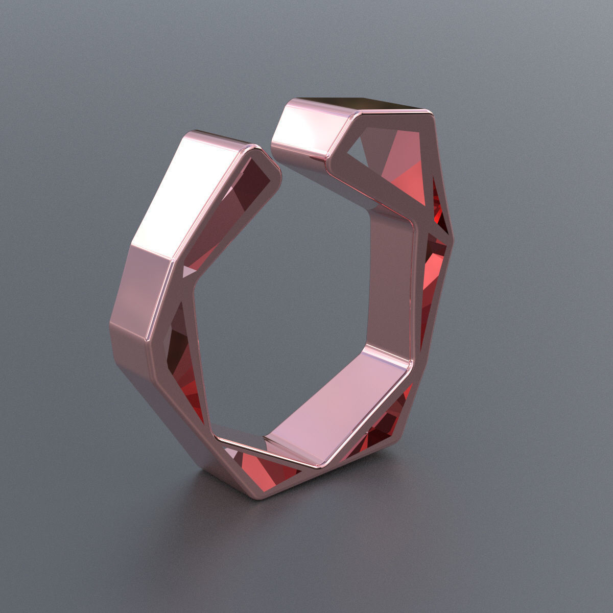 Hexagon ring Free 3D print model_3
