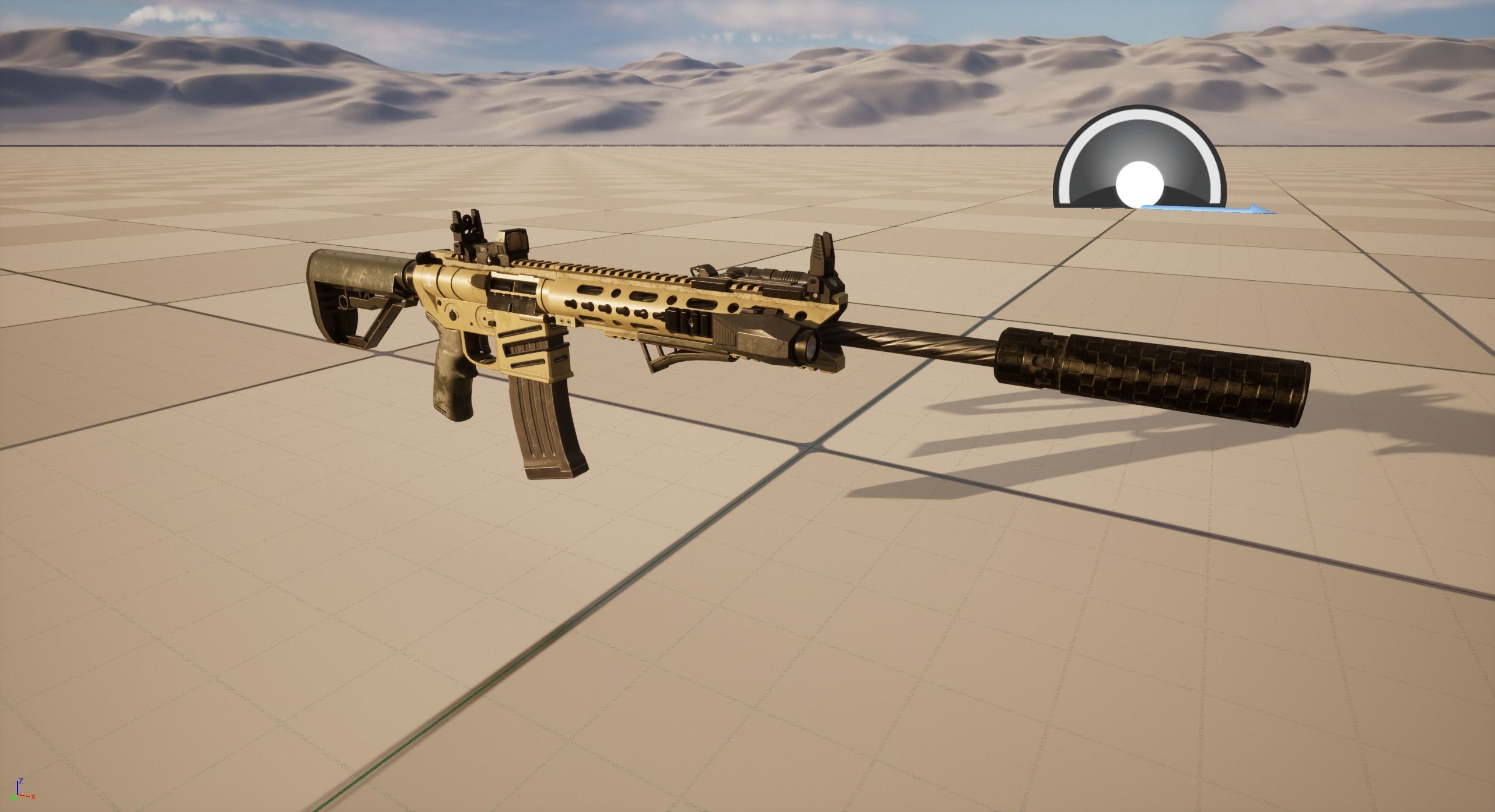 Assault Rifle 2 Used Low-poly 3D model_9