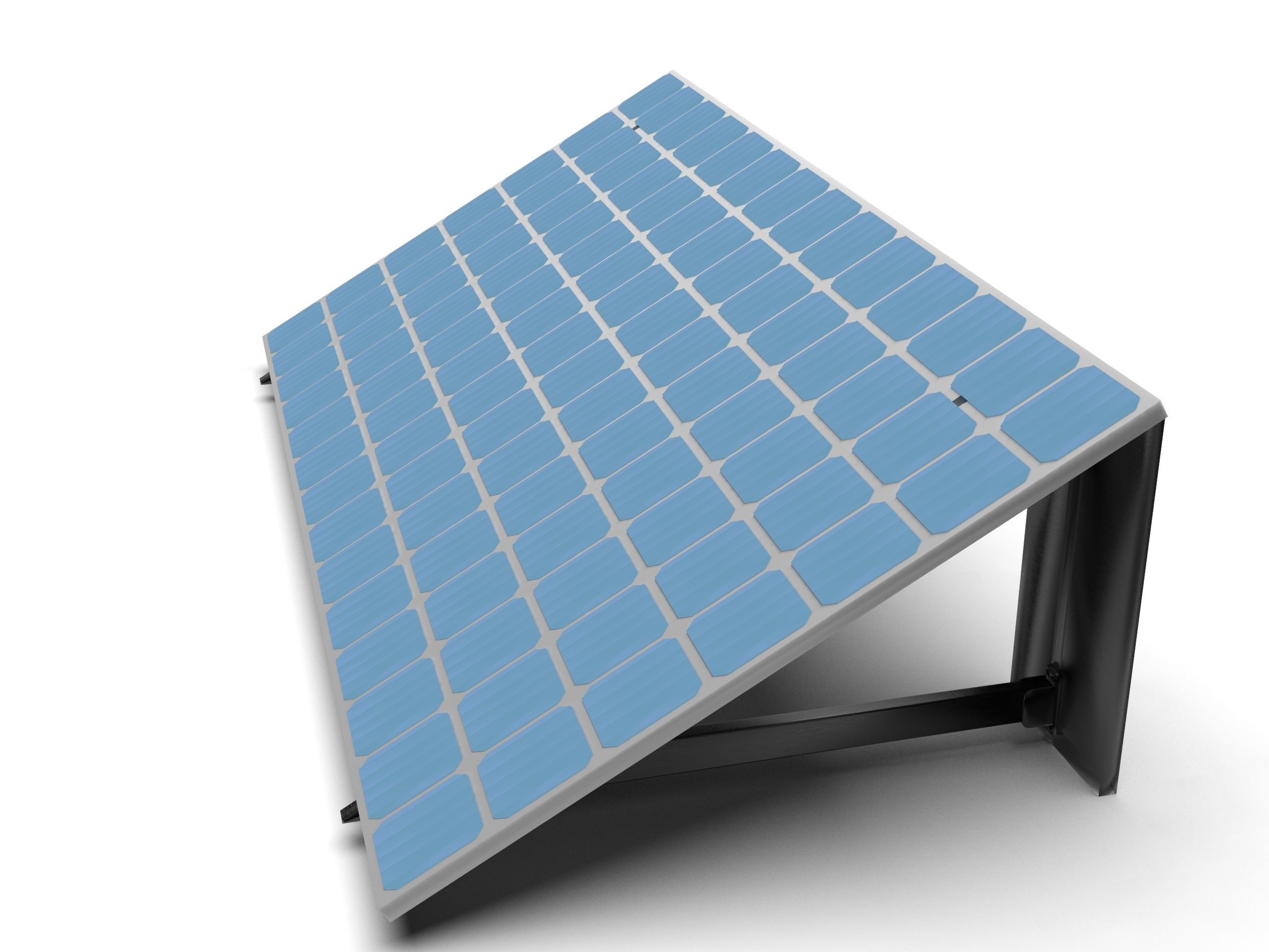 Basic Solar Panel Low-poly 3D model_2