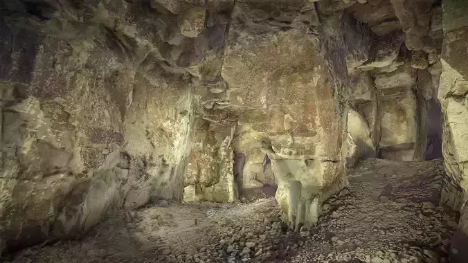 Old stone chamber mine excavation 3D model