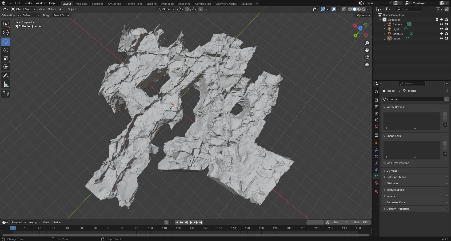 Old stone chamber mine excavation 3D model_5