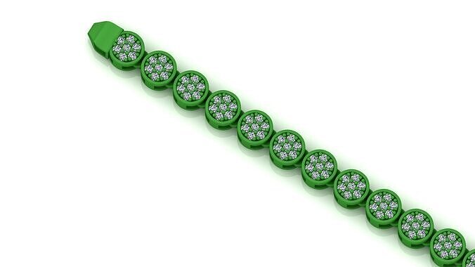  7MM Unisex Round Stone 3d model Chain  or Bracelet 3D print model