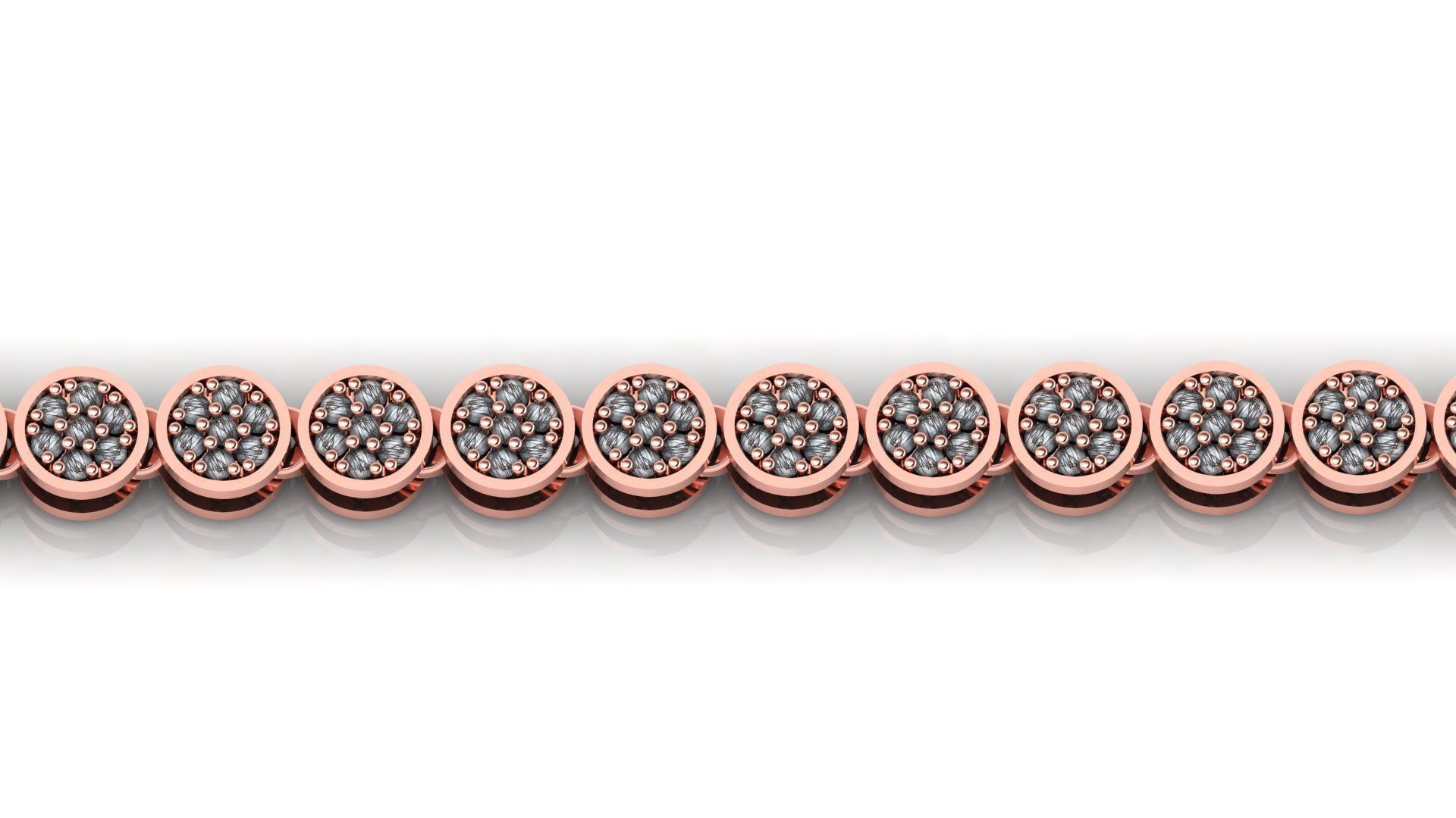 7MM Unisex Round Stone 3d model Chain  or Bracelet 3D print model_3