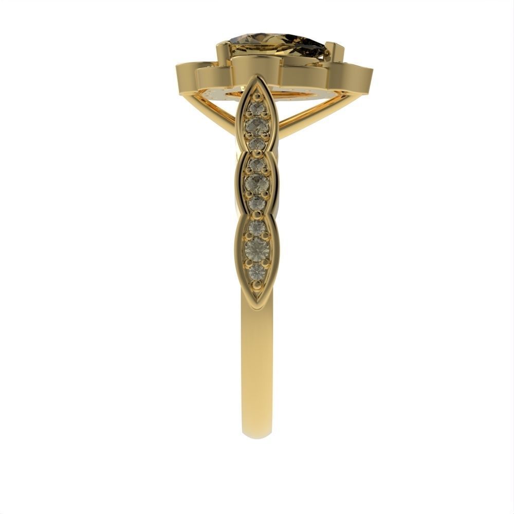 Pear halo ring 3D print model_12