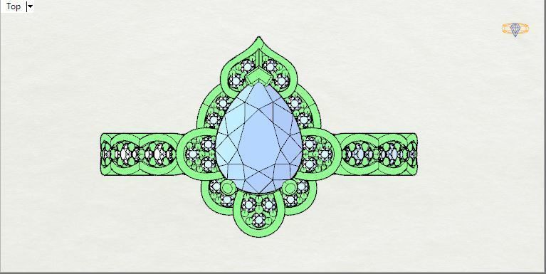 Pear halo ring 3D print model_15