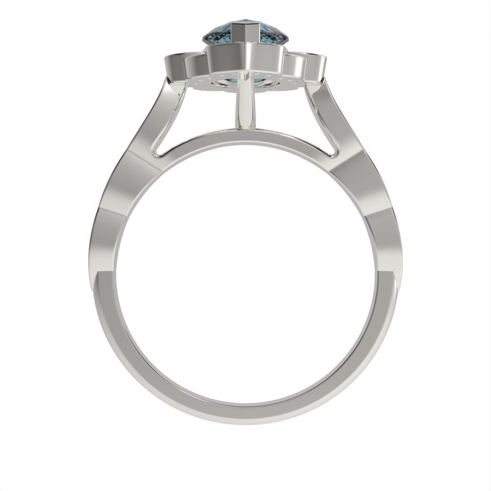 Pear halo ring 3D print model_2