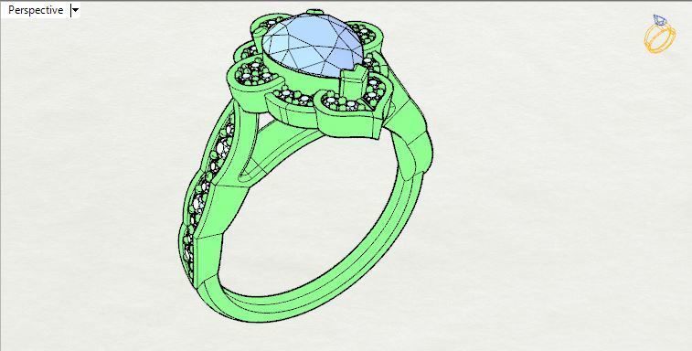 Pear halo ring 3D print model_16