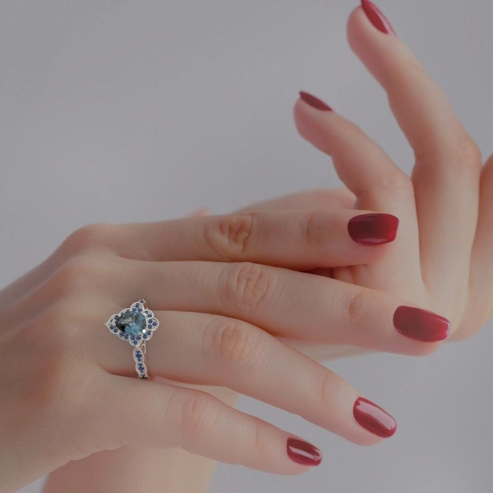 Pear halo ring 3D print model_4