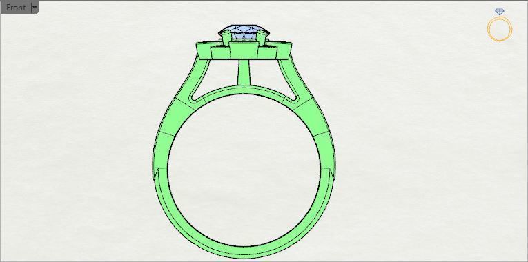Pear halo ring 3D print model_17