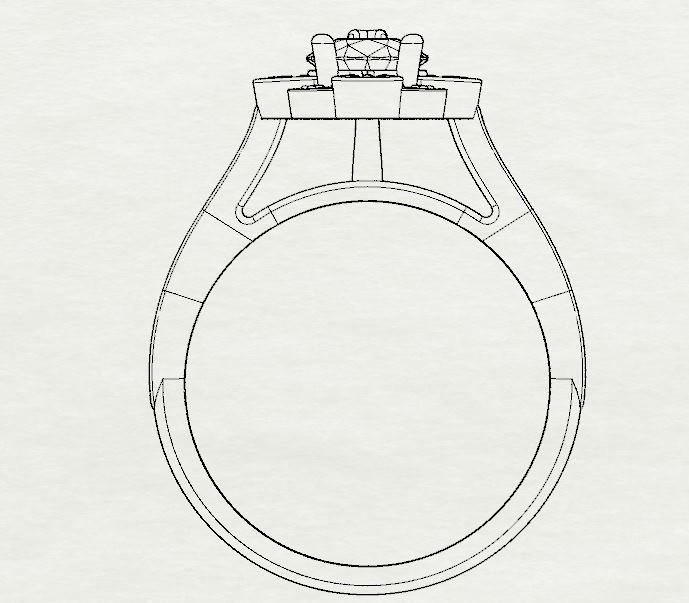 Pear halo ring 3D print model_27