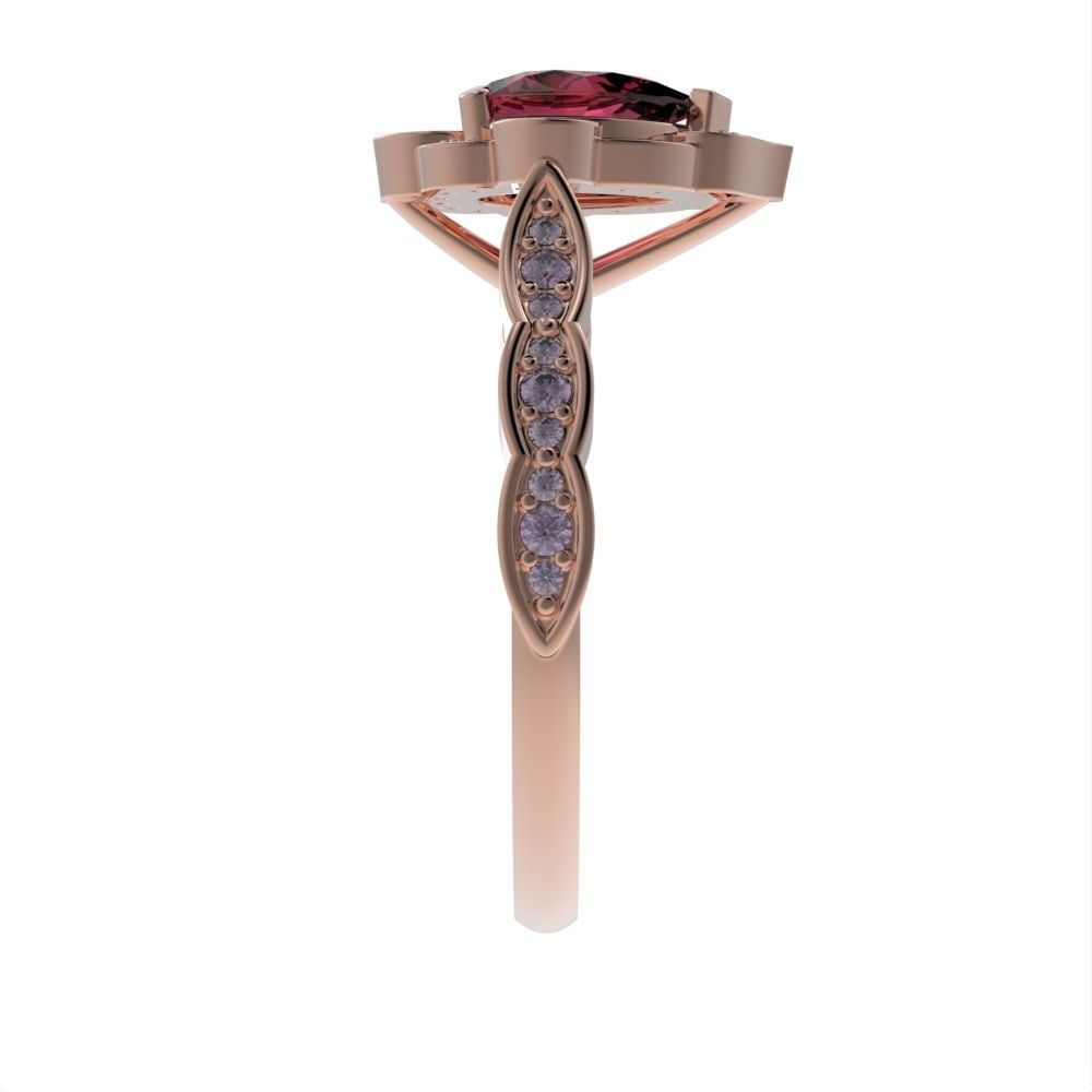 Pear halo ring 3D print model_22