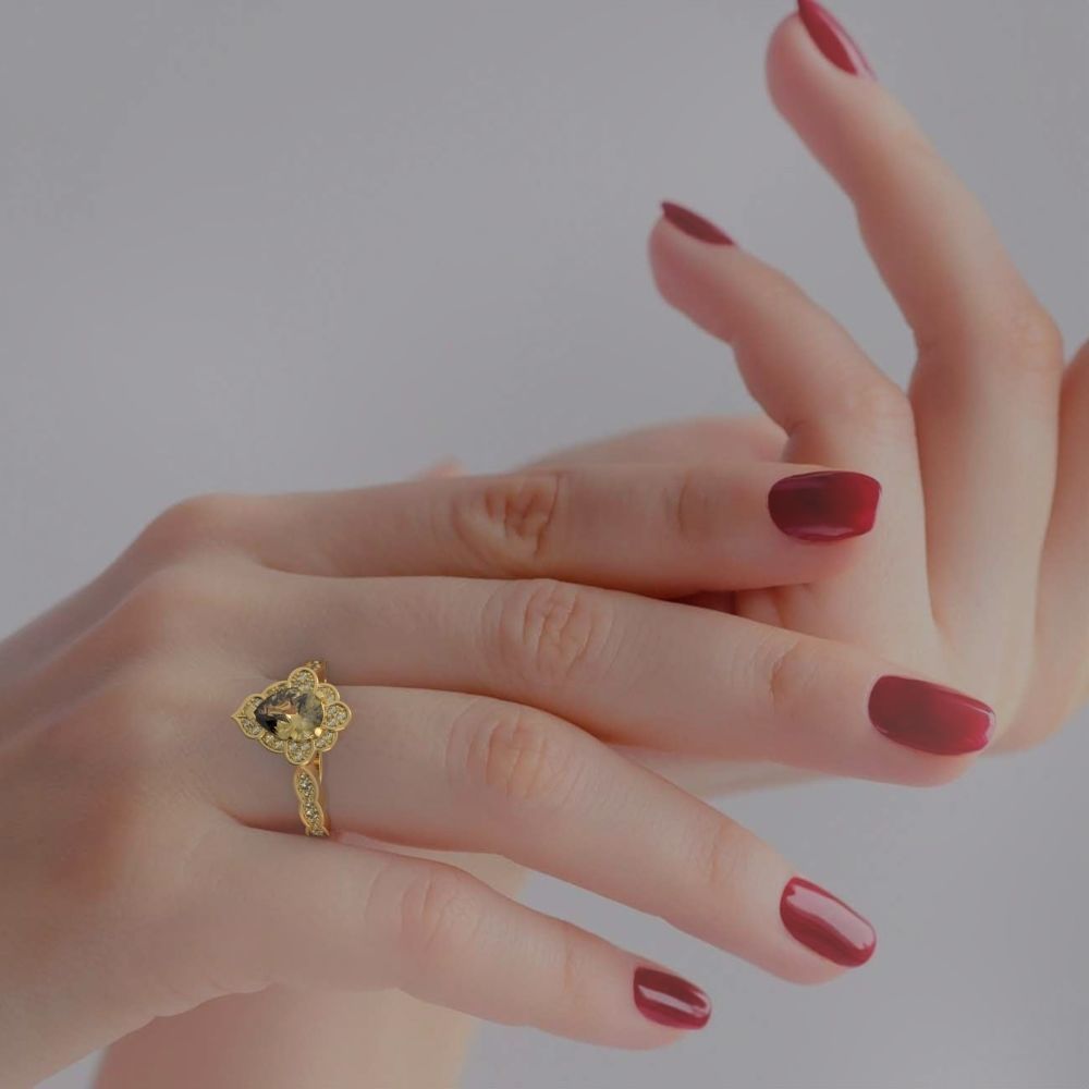 Pear halo ring 3D print model_14