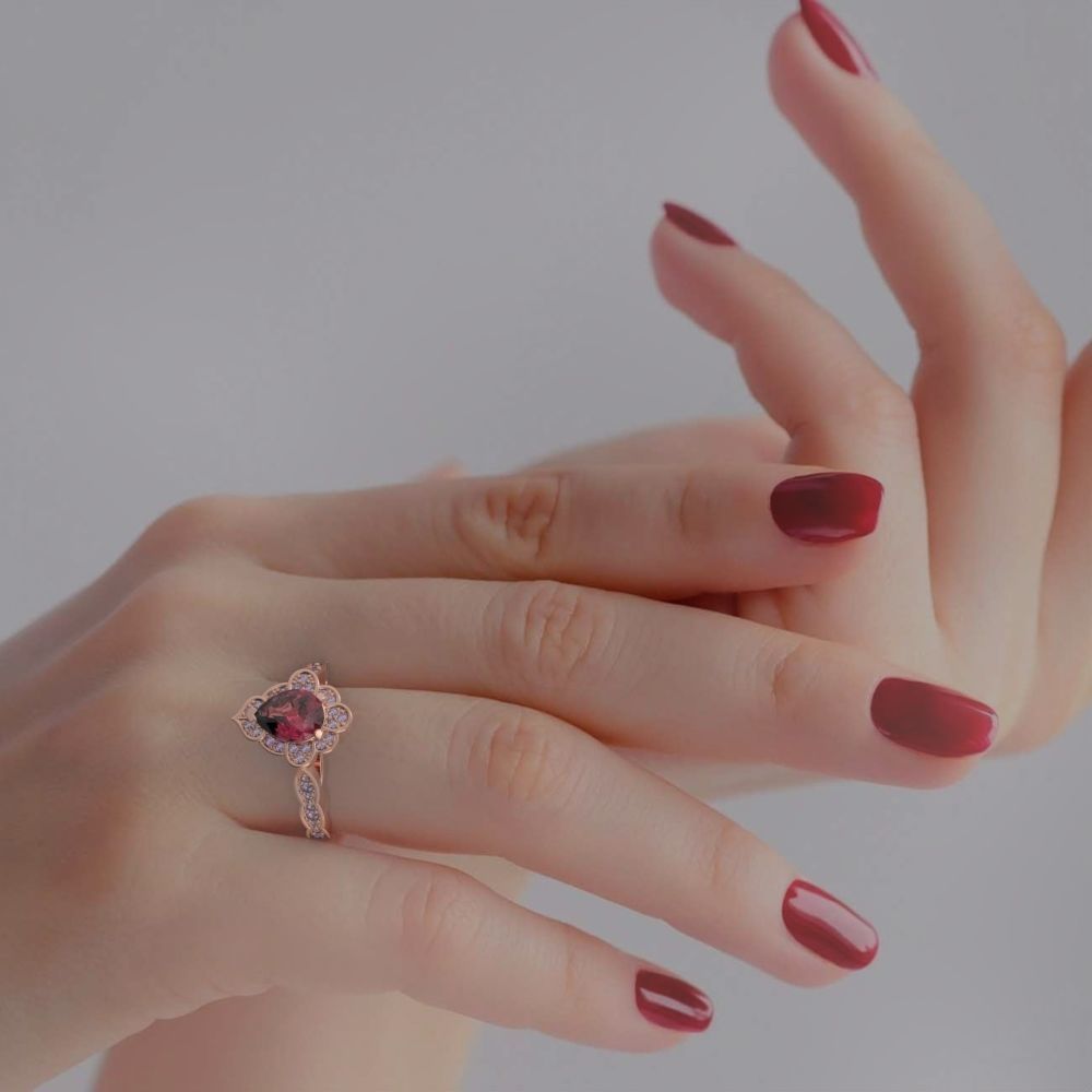 Pear halo ring 3D print model_23