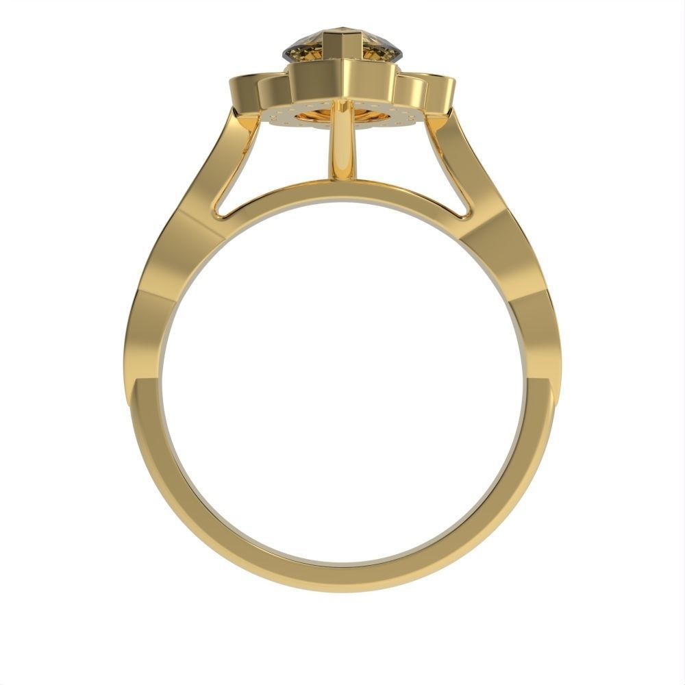 Pear halo ring 3D print model_13