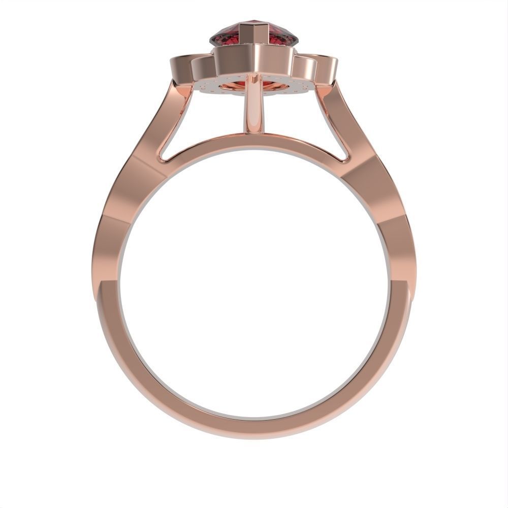 Pear halo ring 3D print model_21