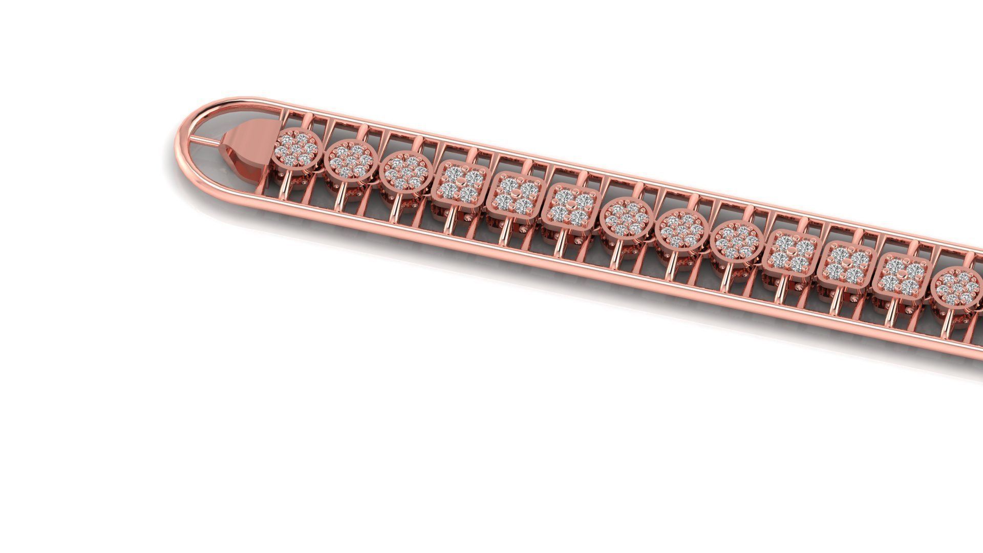 diamond 3d model bracelet or chain link 3D print model_1