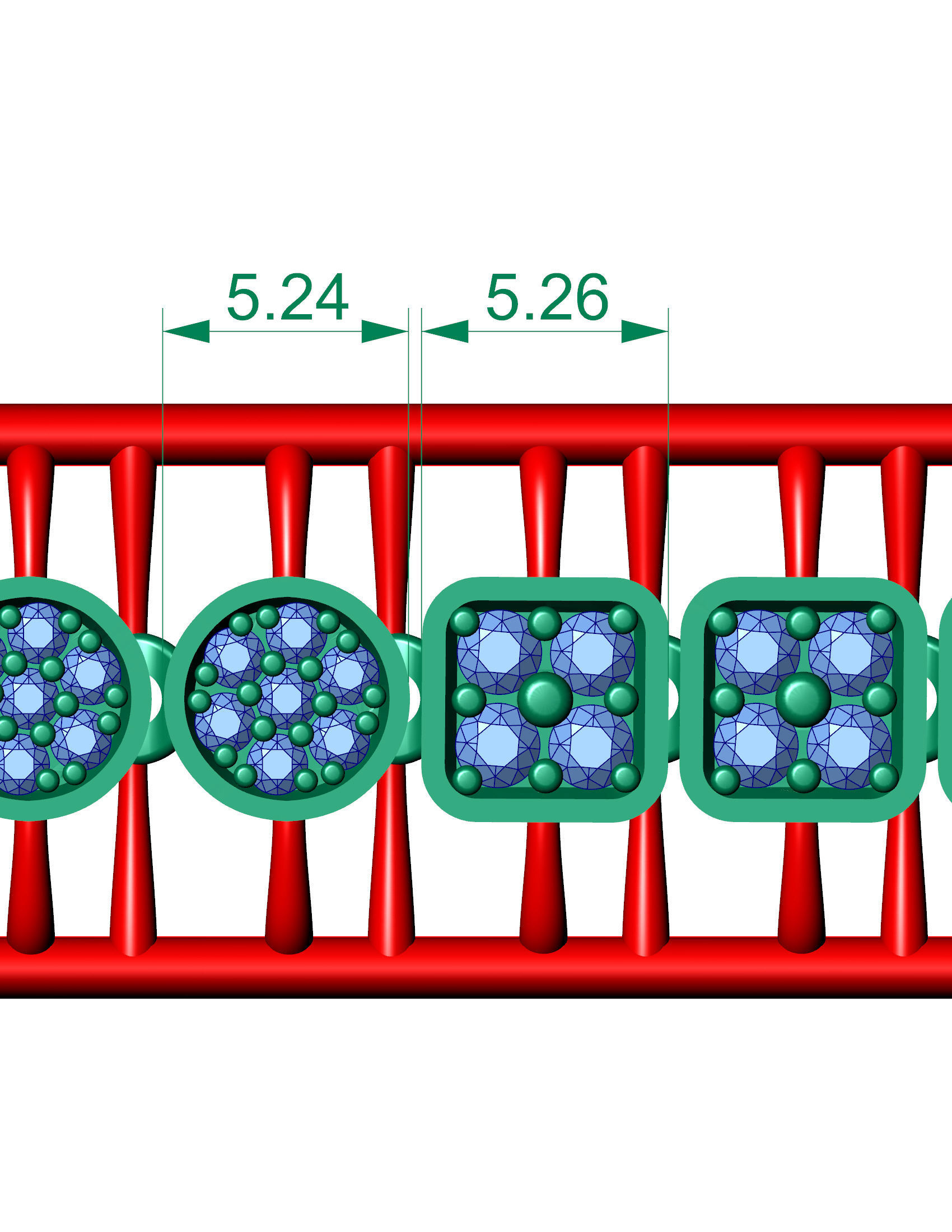 diamond 3d model bracelet or chain link 3D print model_4