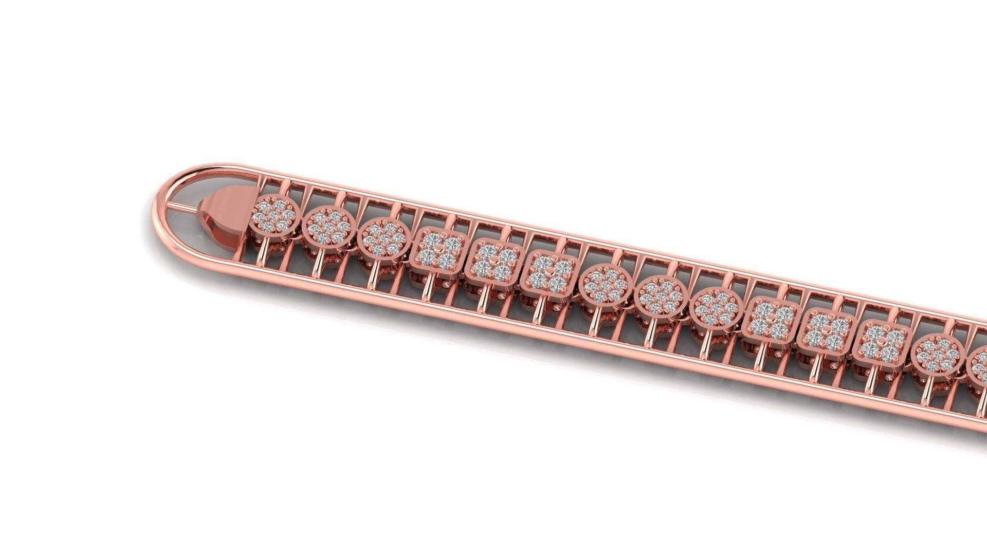 diamond 3d model bracelet or chain link 3D print model_2