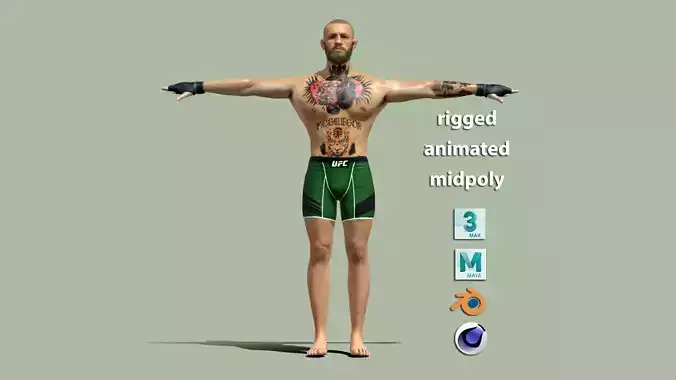 T-Pose Rigged Conor Mcgregor UFC 3D model