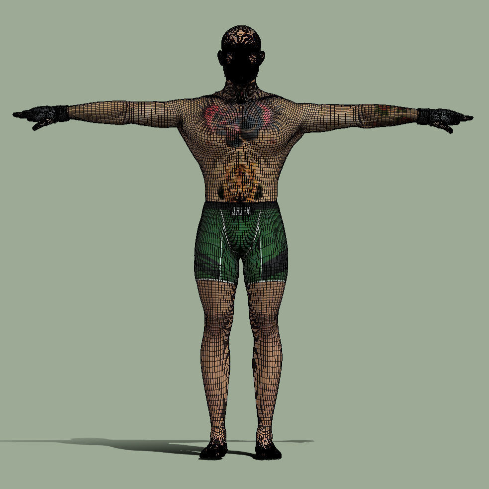 T-Pose Rigged Conor Mcgregor UFC 3D model_6
