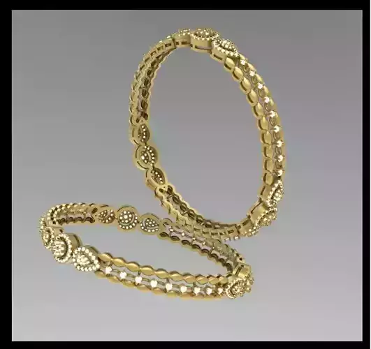 Fancy Bangles  3d Model 