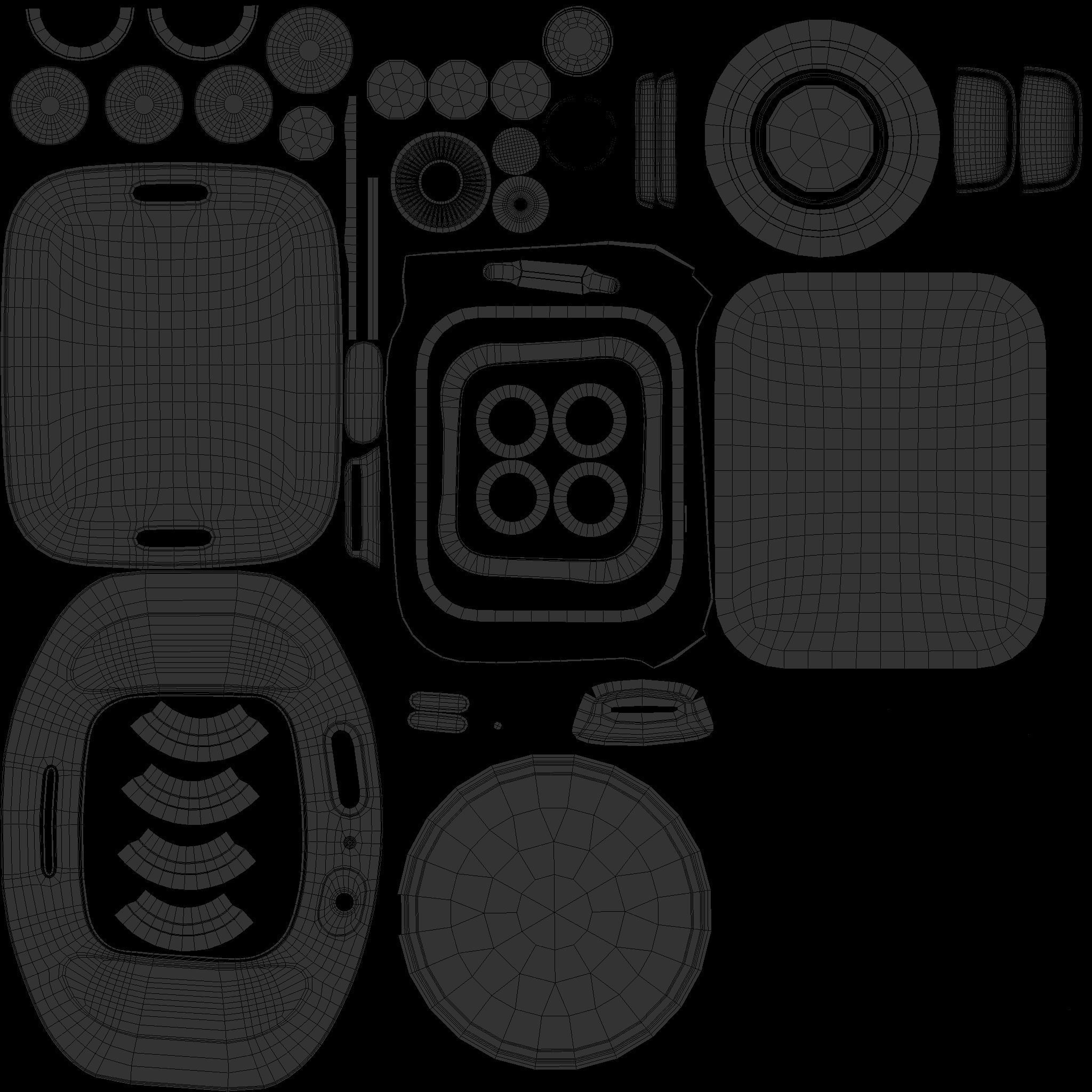 Apple Watch Series 8 Gold Stainless Steel Milanese Loop Color  Low-poly 3D model_11