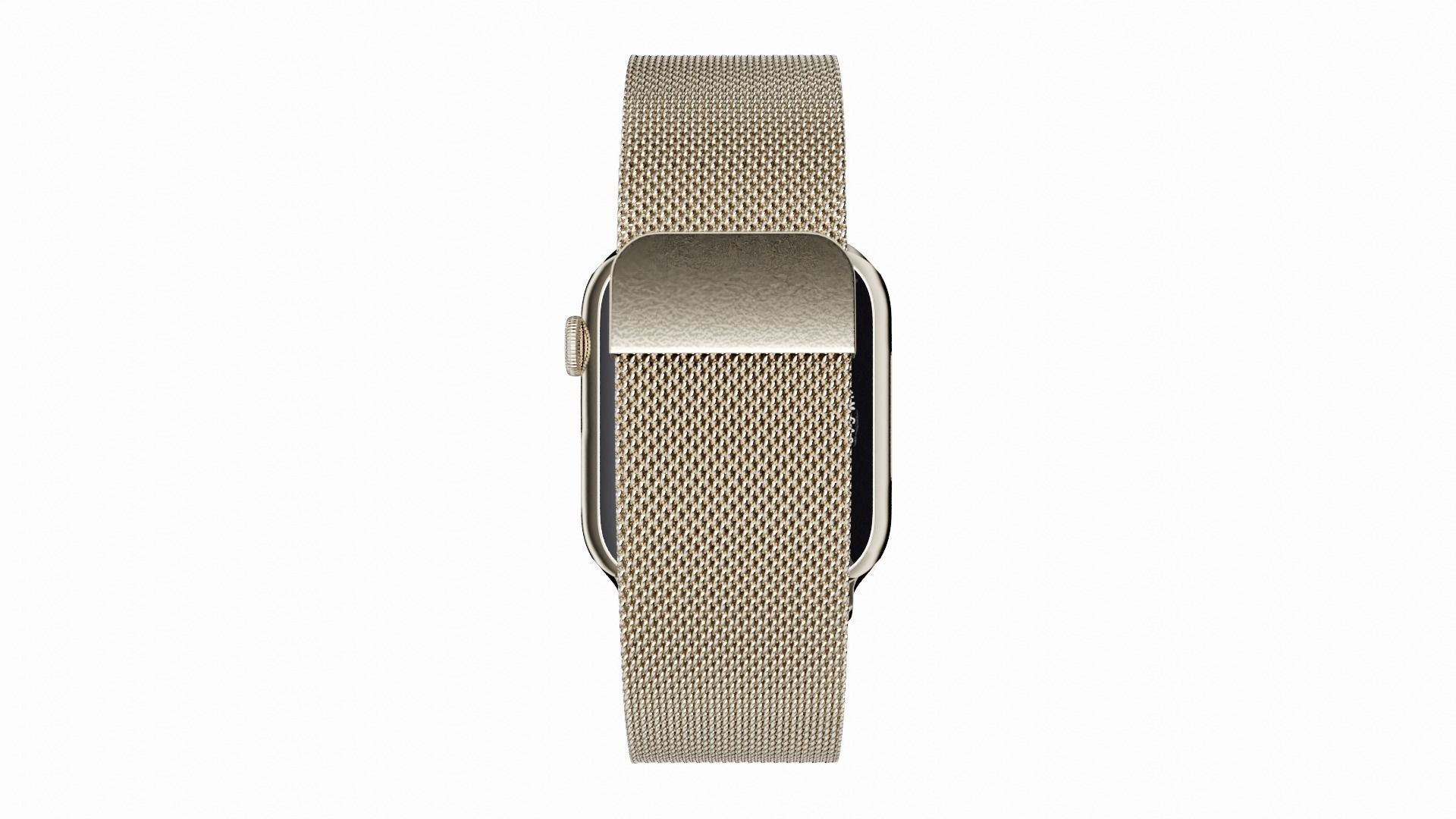 Apple Watch Series 8 Gold Stainless Steel Milanese Loop Color  Low-poly 3D model_3