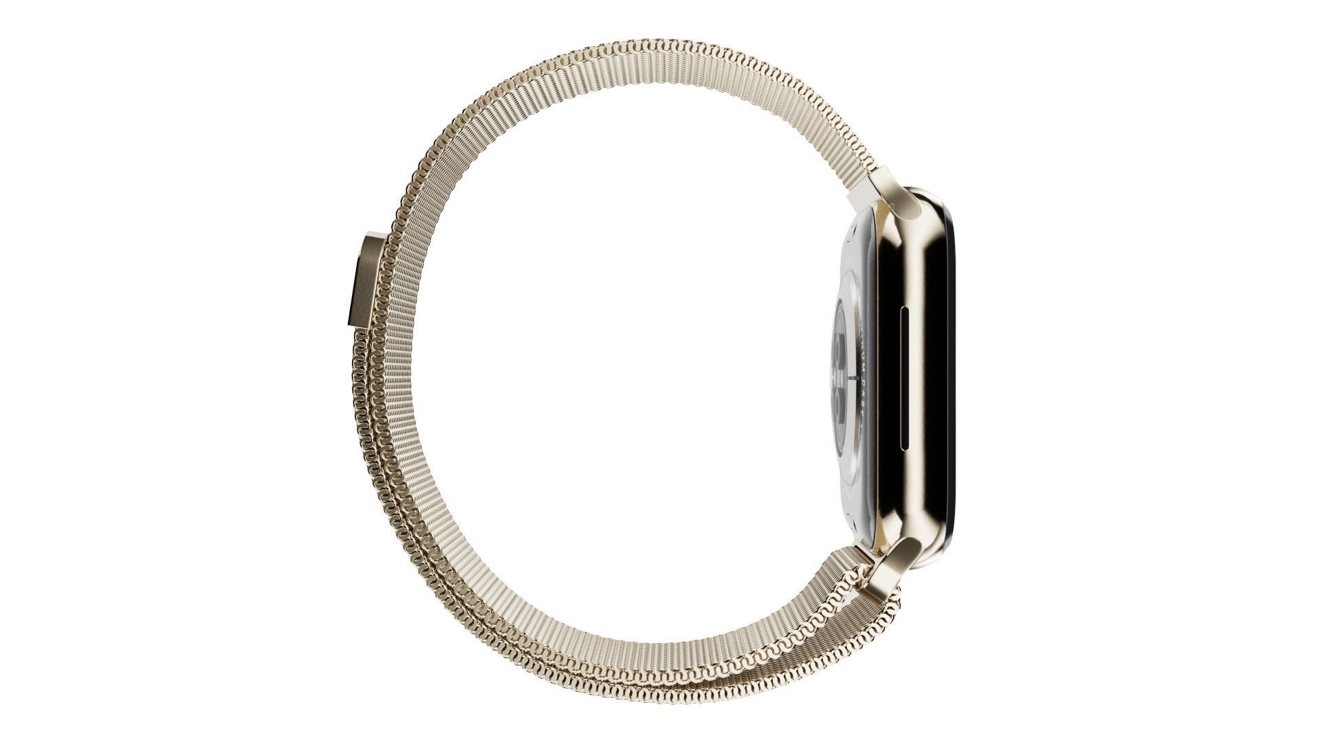 Apple Watch Series 8 Gold Stainless Steel Milanese Loop Color  Low-poly 3D model_4