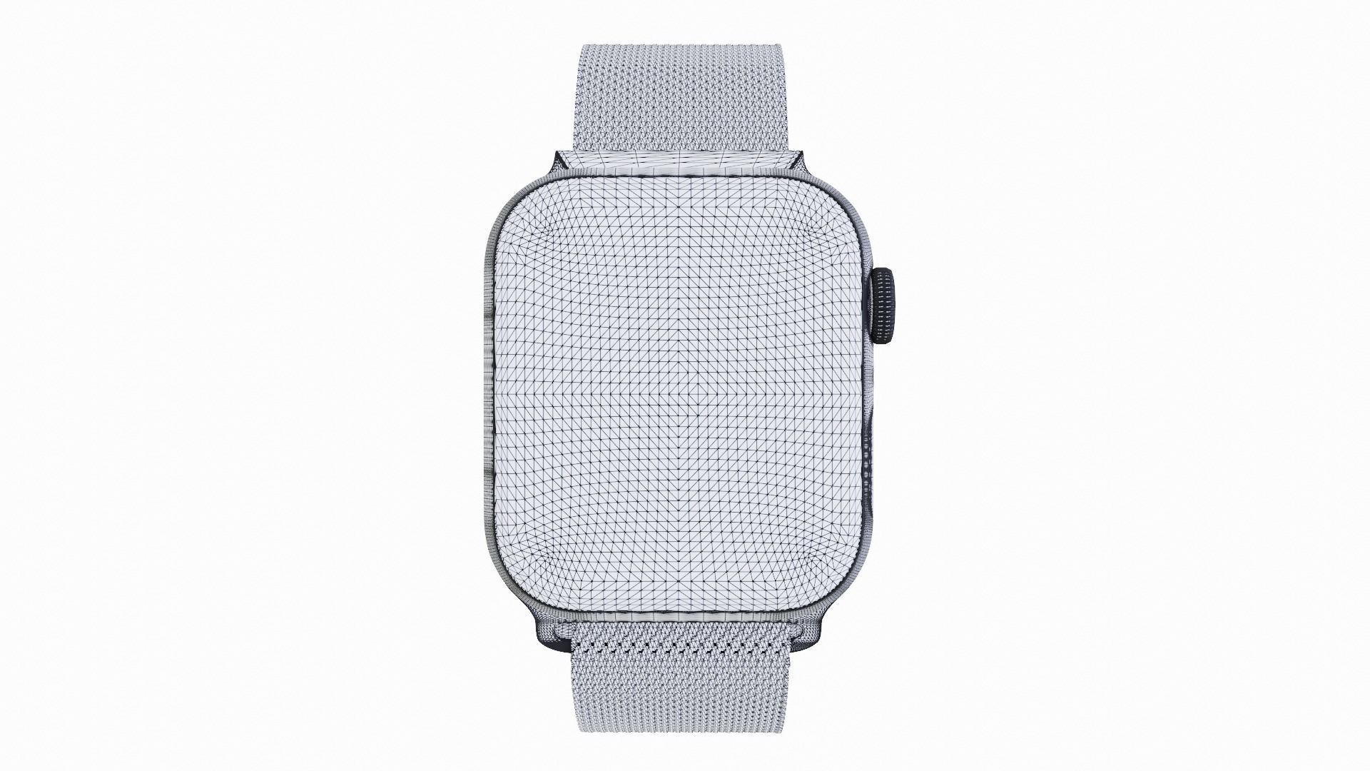 Apple Watch Series 8 Gold Stainless Steel Milanese Loop Color  Low-poly 3D model_6